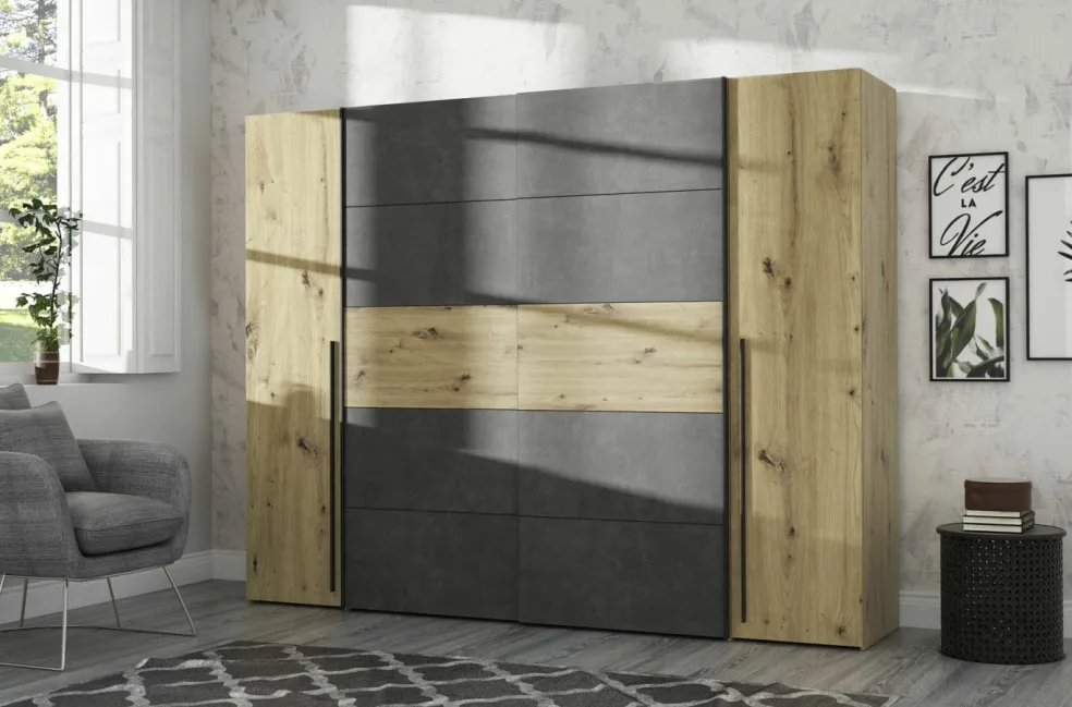 Armoire à portes battantes et coulissantes NARAGO