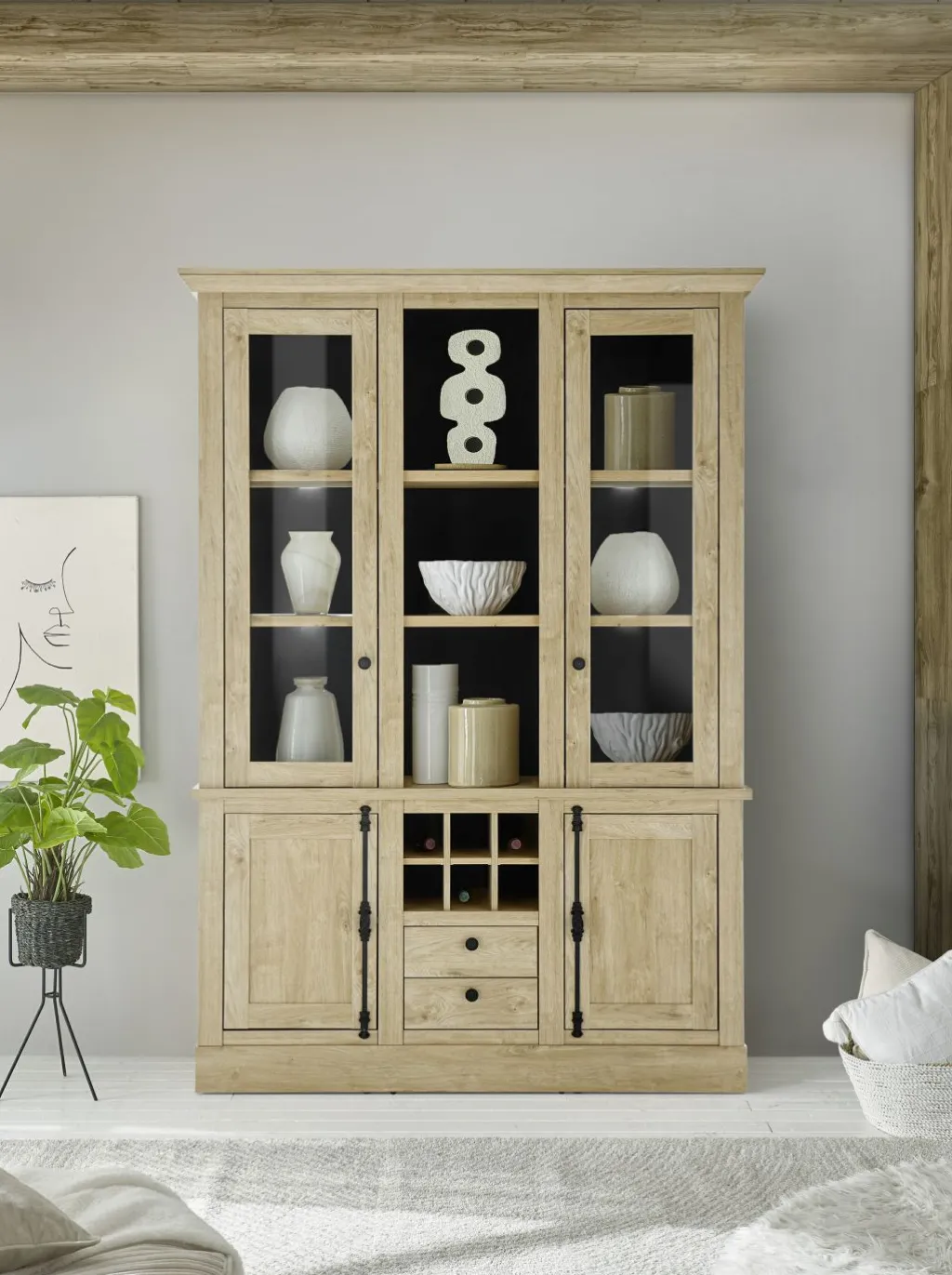 IMV Vaisseliers<Bahut haut vitrine CORNWALL 57