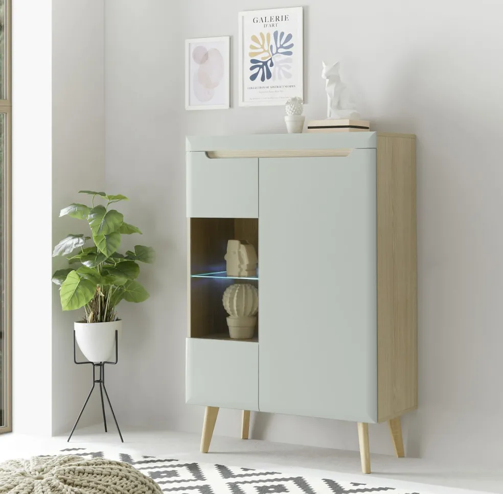 Bahut haut vitrine SVANTE