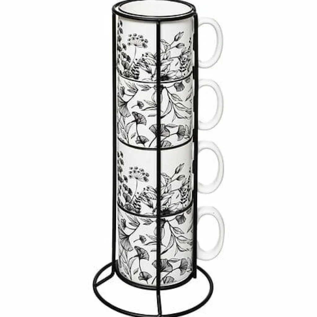JJA Verres, Tasses & Carafes<Becher Set mit Ständer FLORAL