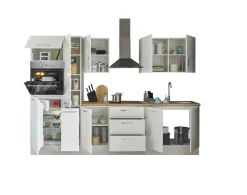 Bega BBK Cuisines Équipées|Afficher Blocs Cuisine<Bloc cuisine avec électroménager CORNWALL (bloc cuisine-four-réfrigérateur-armoire coulissante) I