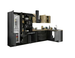 Bega BBK Cuisines Équipées|Afficher Blocs Cuisine<Bloc cuisine avec électroménager CORNWALL (cuisine d'angle-four-réfrigérateur-micro-ondes-armoire coulissante) IV