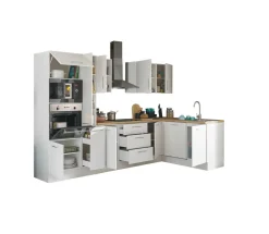 Bega BBK Cuisines Équipées|Afficher Blocs Cuisine<Bloc cuisine avec électroménager CORNWALL (cuisine d'angle-four-lave-vaisselle-micro-ondes) III