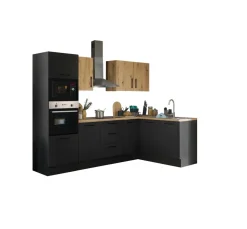 Bloc cuisine avec électroménager CORNWALL (cuisine d'angle-four-micro-ondes) III