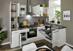 Bloc cuisine avec électroménager JAZZ 8 (cuisine d'angle - armoire coulissante) I