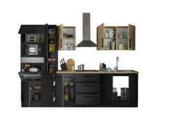 Bloc cuisine avec électroménager CORNWALL (bloc cuisine-four-micro-ondes) IX