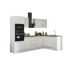 Bloc cuisine avec électroménager CORNWALL (cuisine d'angle-four-lave-vaisselle-micro-ondes) II