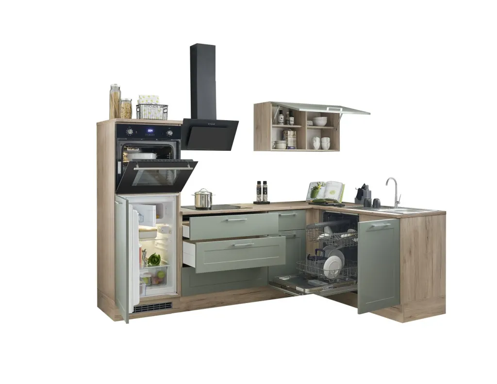 Bega BBK Cuisines Équipées|Afficher Blocs Cuisine<Bloc cuisine avec électroménager HASTINGS (cuisine d'angle - meuble colonne) II