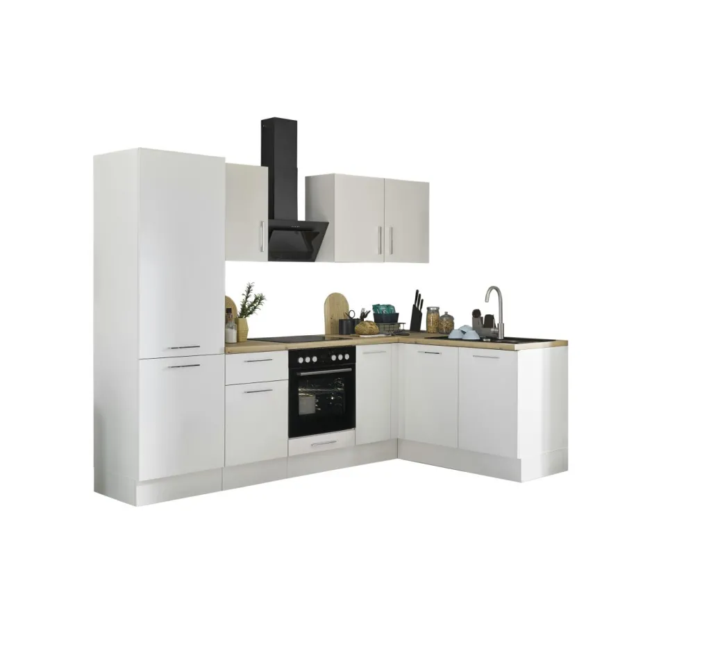Bega BBK Cuisines Équipées|Afficher Blocs Cuisine<Bloc cuisine avec électroménager CORNWALL (cuisine d'angle-réfirgérateur) II