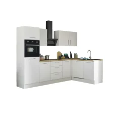 Bloc cuisine avec électroménager CORNWALL (cuisine d'angle-four-lave-vaisselle-réfrigérateur) II