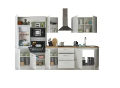 Bloc cuisine avec électroménager CORNWALL (bloc cuisine-four-réfrigérateur-micro-ondes) I