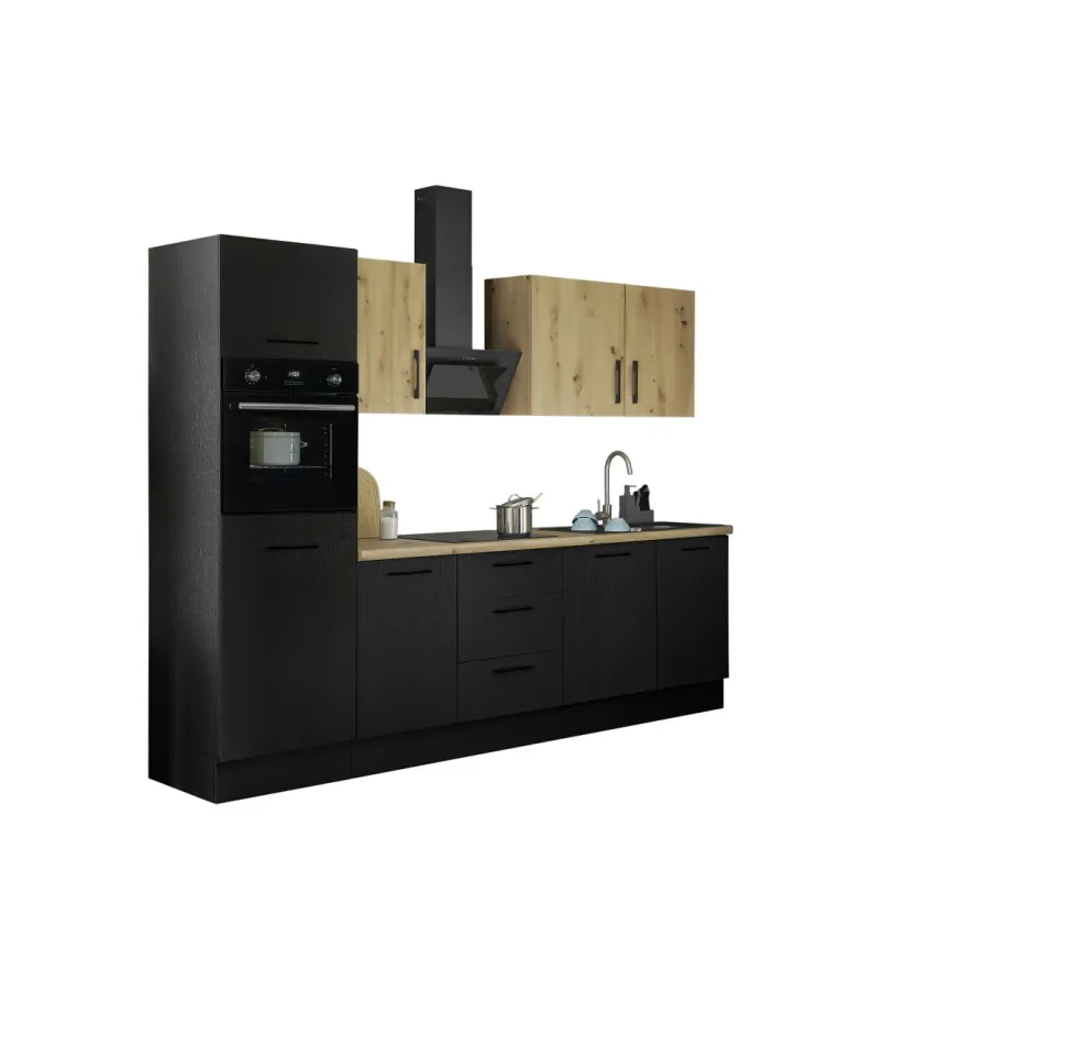 Bloc cuisine avec électroménager CORNWALL (bloc cuisine-four-réfrigérateur) X