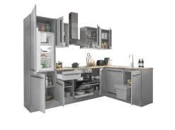 Bega BBK Cuisines Équipées|Afficher Blocs Cuisine<Bloc cuisine avec électroménager MANCHESTER (angle-réfrigérateur) I