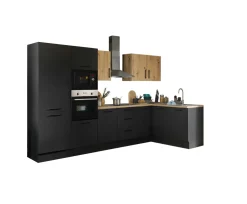 Bloc cuisine avec électroménager CORNWALL (cuisine d'angle-four-réfrigérateur-micro-ondes) III