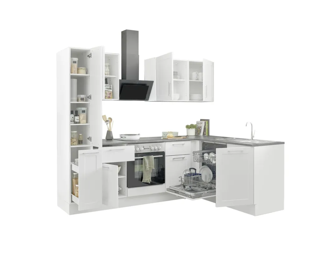 Bega BBK Cuisines Équipées|Afficher Blocs Cuisine<Bloc cuisine avec électroménager HASTINGS (cuisine d'angle - armoire coulissante) I