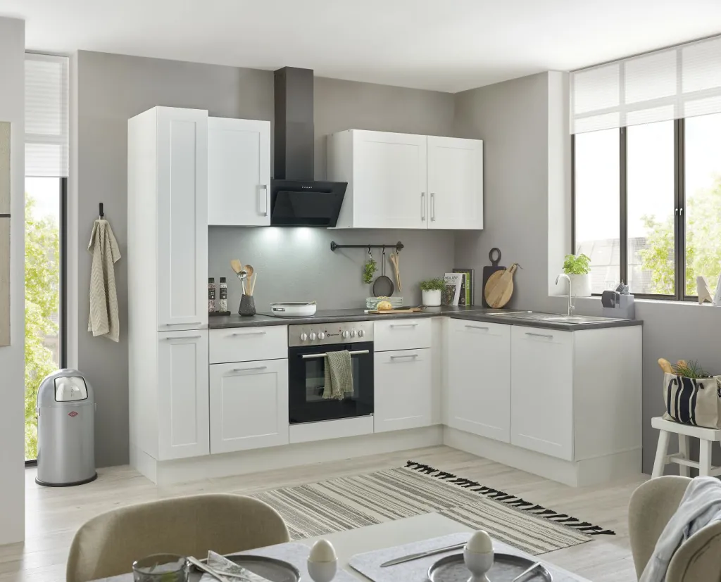 Bega BBK Cuisines Équipées|Afficher Blocs Cuisine<Bloc cuisine avec électroménager HASTINGS (cuisine d'angle - armoire coulissante) I