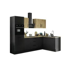 Bloc cuisine avec électroménager CORNWALL (cuisine d''angle-four-réfrigérateur) VI