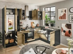 Bloc cuisine avec électroménager JAZZ 8 (cuisine d'angle-réfrigérateur-armoire coulissante) III