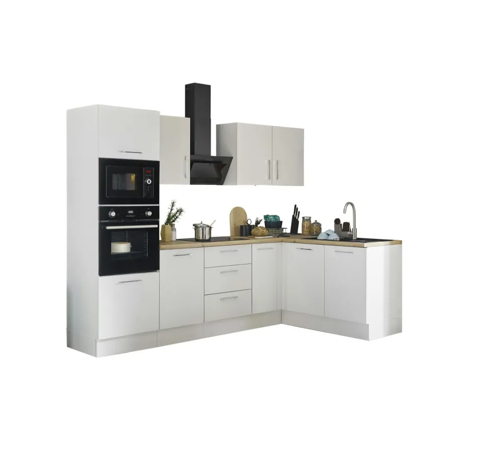 Bega BBK Cuisines Équipées|Afficher Blocs Cuisine<Bloc cuisine avec électroménager CORNWALL (cuisine d'angle-four-micro-ondes) II