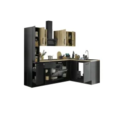 Bega BBK Cuisines Équipées|Afficher Blocs Cuisine<Bloc cuisine avec électroménager CORNWALL (cuisine d'angle-armoire coulissante) IV