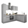 Bloc cuisine avec électroménager MANCHESTER (angle-armoire coulissante) I