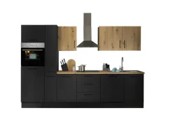 Bloc cuisine avec électroménager CORNWALL (bloc cuisine-four-lave-vaisselle-réfrigérateur-armoire coulissante) V
