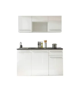 Bloc cuisine avec électroménager JAZZ SINGLE Z 160 WHITE EE
