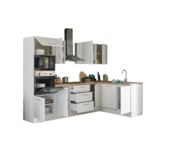 Bega BBK Cuisines Équipées|Afficher Blocs Cuisine<Bloc cuisine avec électroménager CORNWALL (cuisine d'angle-four-lave-vaisselle-micro-ondes) I