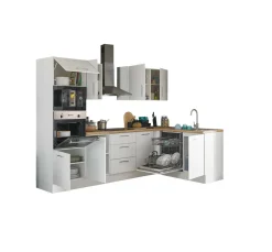 Bega BBK Cuisines Équipées|Afficher Blocs Cuisine<Bloc cuisine avec électroménager CORNWALL (cuisine d'angle-four-lave-vaisselle-micro-ondes) I