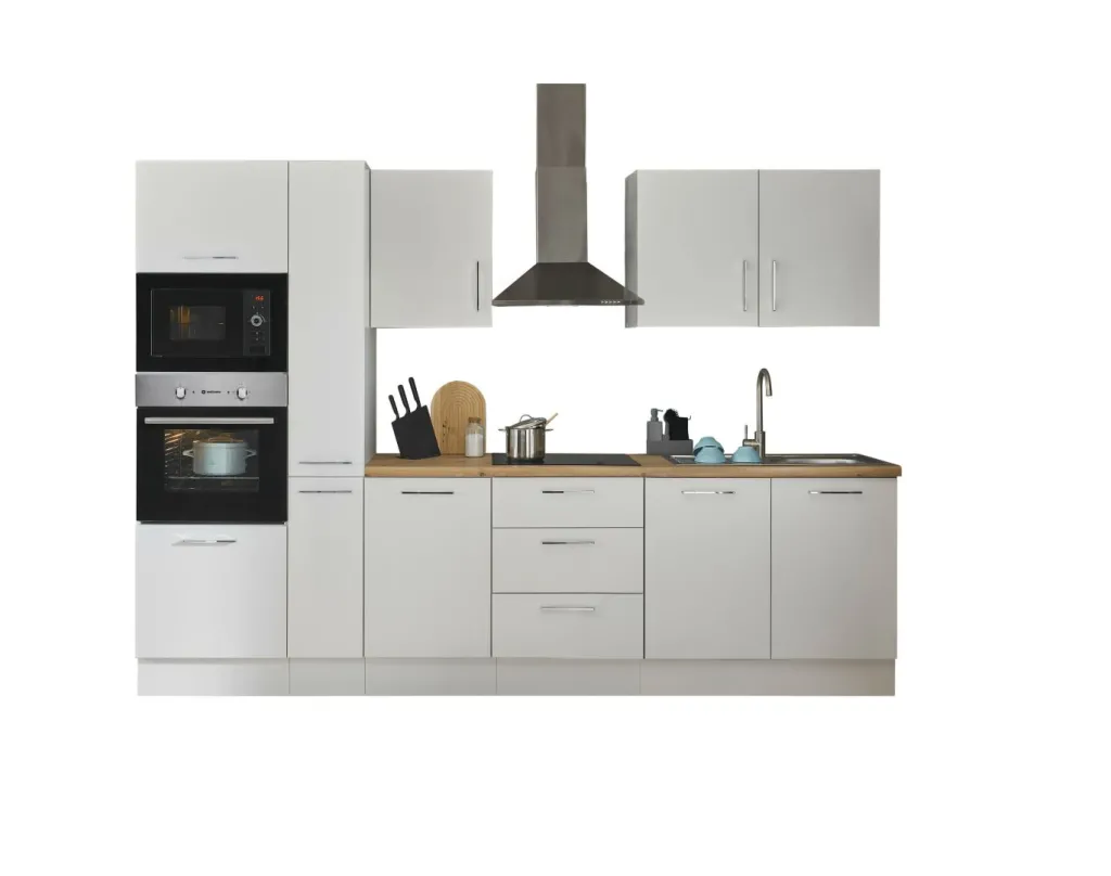 Bega BBK Cuisines Équipées|Afficher Blocs Cuisine<Bloc cuisine avec électroménager CORNWALL (bloc cuisine-four-micro-ondes-armoire coulissante) I