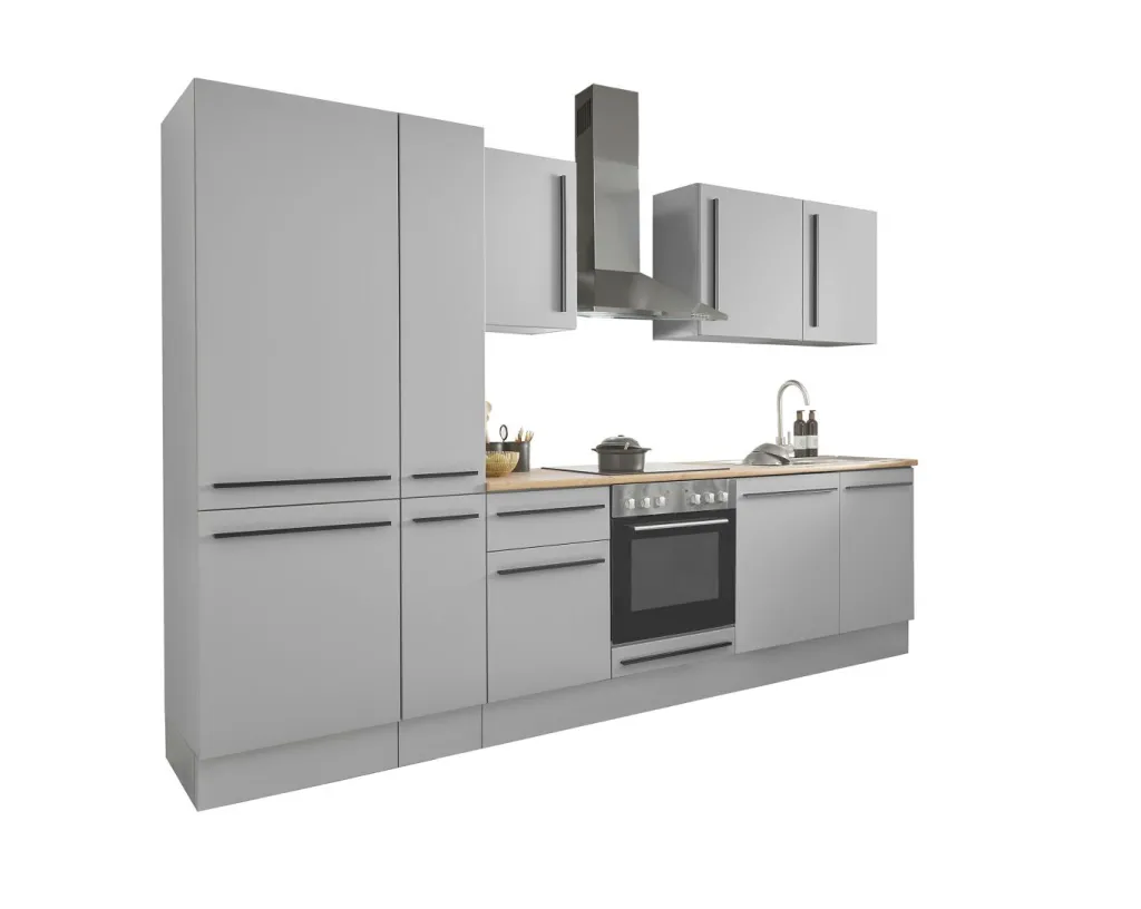 Bega BBK Cuisines Équipées|Afficher Blocs Cuisine<Bloc cuisine avec électroménager MANCHESTER (bloc cuisine-réfrigérateur-armoire coulissante) II