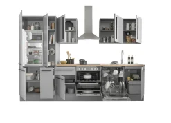 Bega BBK Cuisines Équipées|Afficher Blocs Cuisine<Bloc cuisine avec électroménager MANCHESTER (bloc cuisine-réfrigérateur-armoire coulissante) II