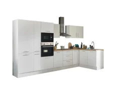 Bloc cuisine avec électroménager CORNWALL (bloc cuisine-four-réfrigérateur-micro-ondes-armoire coulissante) I