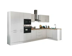 Bega BBK Cuisines Équipées|Afficher Blocs Cuisine<Bloc cuisine avec électroménager CORNWALL (cuisine d'angle-four-lave-vaisselle-réfrigérateur-micro-ondes-armoire coulissante) I