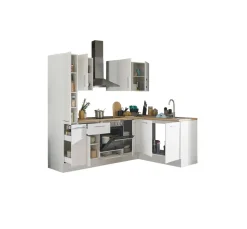Bloc cuisine avec électroménager CORNWALL (cuisine d'angle-armoire coulissante) I