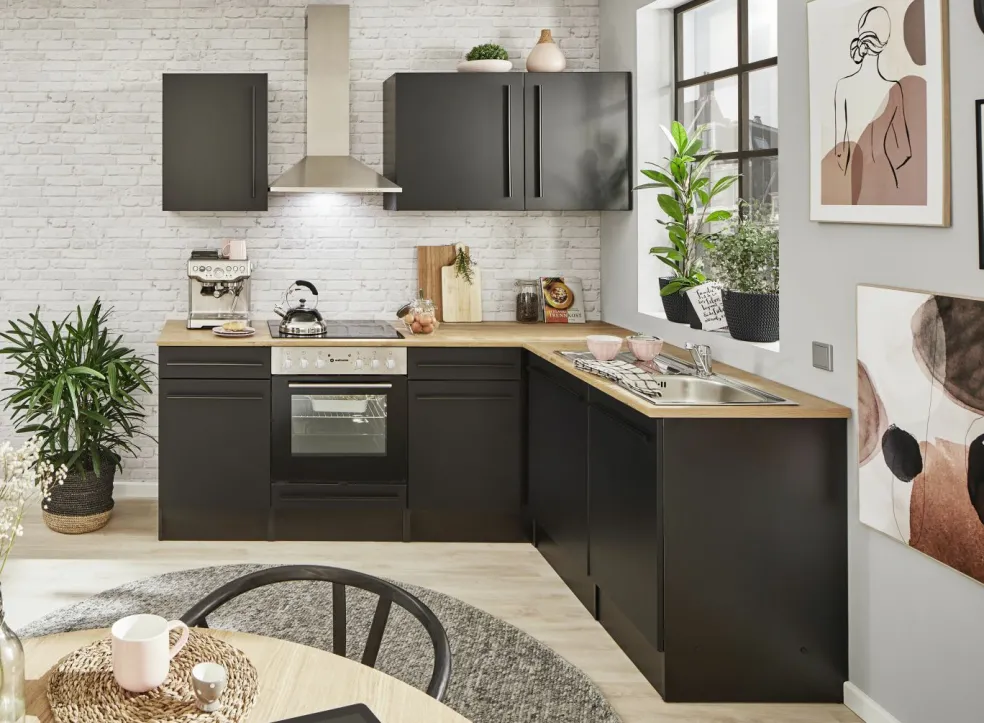 Bloc cuisine avec électroménager JAZZ 8 220 angle