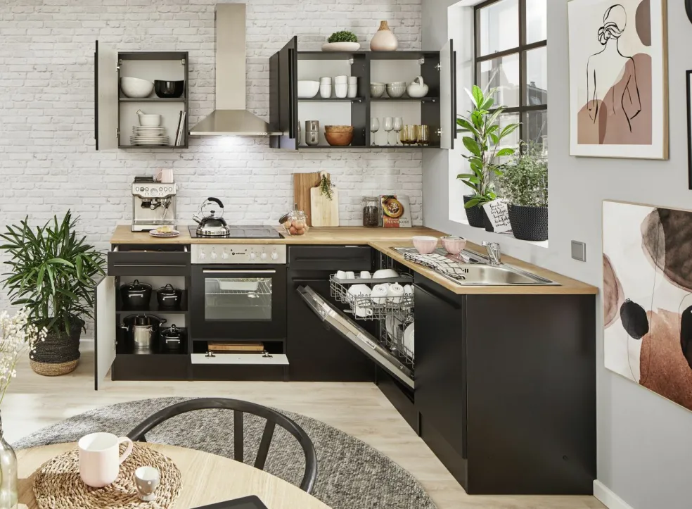 Bloc cuisine avec électroménager JAZZ 8 220 angle