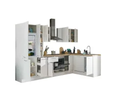 Bega BBK Cuisines Équipées|Afficher Blocs Cuisine<Bloc cuisine avec électroménager CORNWALL (cuisine d'angle-lave-vaisselle-réfrigérateur-armoire coulissante) I