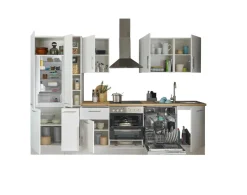 Bega BBK Cuisines Équipées|Afficher Blocs Cuisine<Bloc cuisine avec électroménager CORNWALL (bloc cuisine-lave-vaisselle-réfrigérateur-armoire coulissante) I