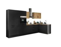 Bega BBK Cuisines Équipées|Afficher Blocs Cuisine<Bloc cuisine avec électroménager CORNWALL (cuisine d'angle-four-réfrigérateur-armoire coulissante) VII