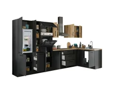 Bega BBK Cuisines Équipées|Afficher Blocs Cuisine<Bloc cuisine avec électroménager CORNWALL (cuisine d'angle-four-réfrigérateur-armoire coulissante) VII