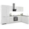 Bloc cuisine avec électroménager HASTINGS (cuisine d'angle-frigo-armoire coulissante) I