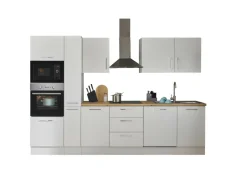 Bloc cuisine avec électroménager CORNWALL (bloc cuisine-four-lave-vaisselle-micro-ondes-armoire coulissante) I