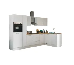 Bloc cuisine avec électroménager CORNWALL (cuisine d'angle-four-lave-vaisselle-réfrigérateur) III