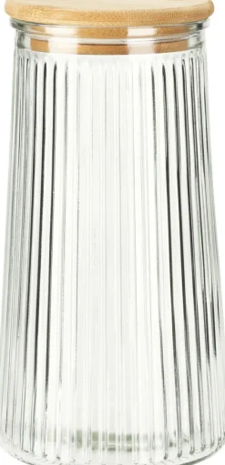 Bocal en verre rainuré 1400ML KITCHEN MARKET