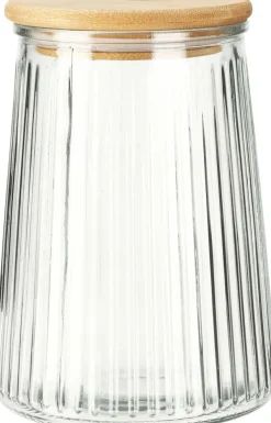 Bocal en verre rainuré 1000ML KITCHEN MARKET