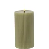 Kaemingk Bougies<Bougie LED en cire véritable aspect rainuré STRIPE