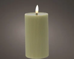 Kaemingk Bougies<Bougie LED en cire véritable aspect rainuré STRIPE