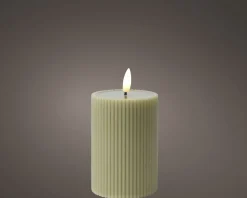 Bougie LED en cire véritable aspect rainuré STRIPE