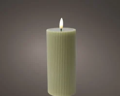 Bougie LED en cire véritable aspect rainuré STRIPE